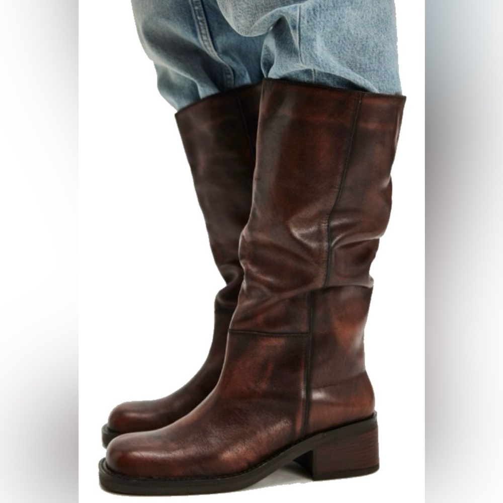 New We The Free Dana Pull-on Boots Tobacco Brown sz 9.5 Free People